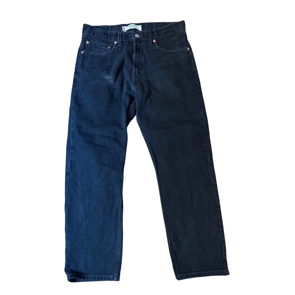 Levis 505 Regular Fit Jeans Mens Black Straight Leg Denim SIZE 33x30